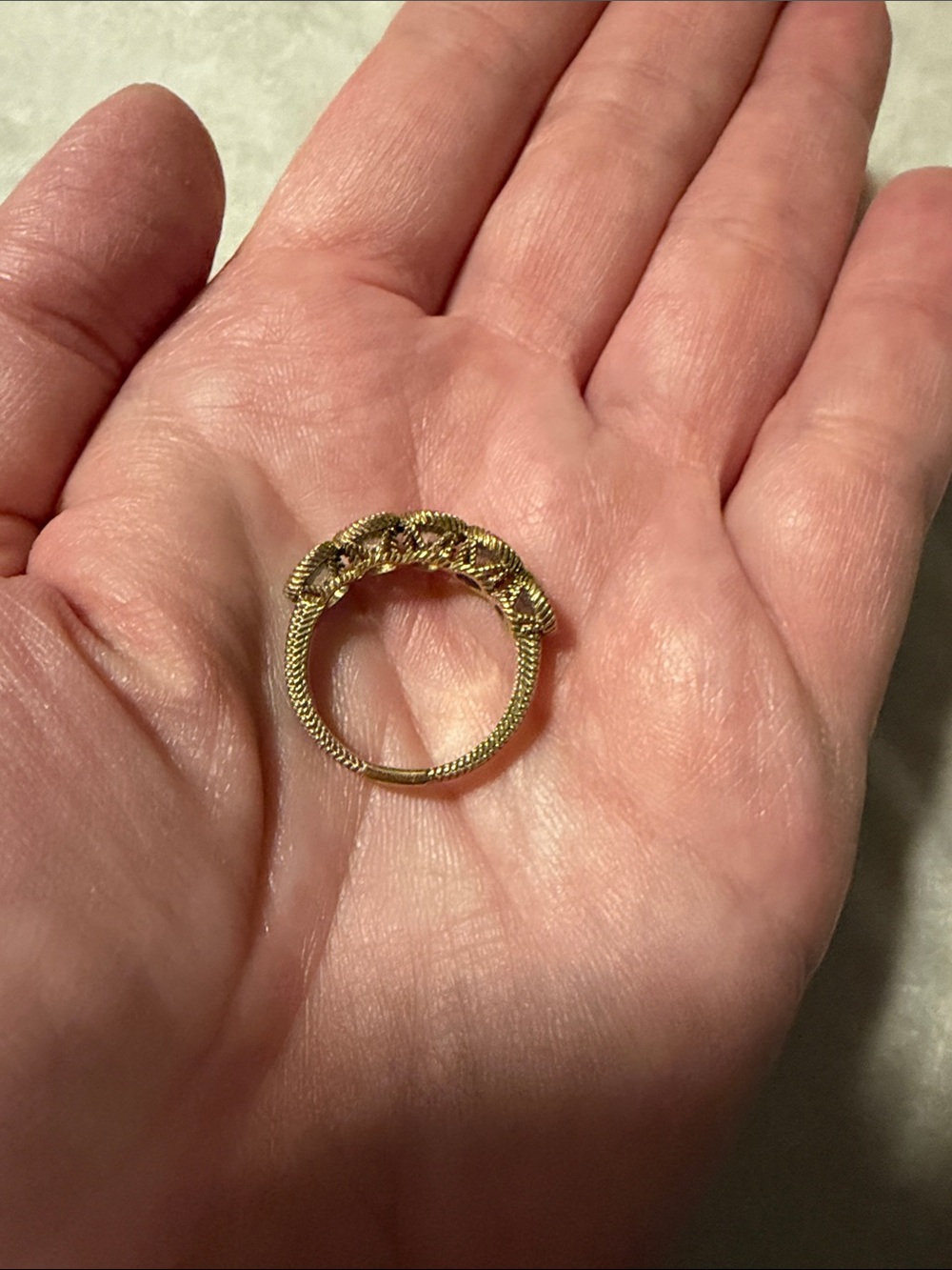 Judith Ripka 925 Sterling dipped in Gold Ring with CZ Gemstones - Picture 10 of 11